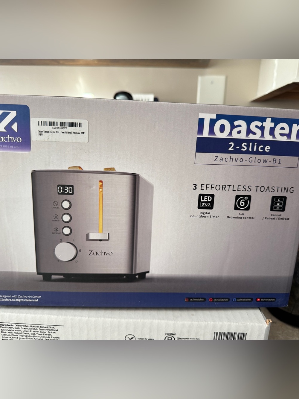 Silver 2-Slice Toaster with Digital Countdown